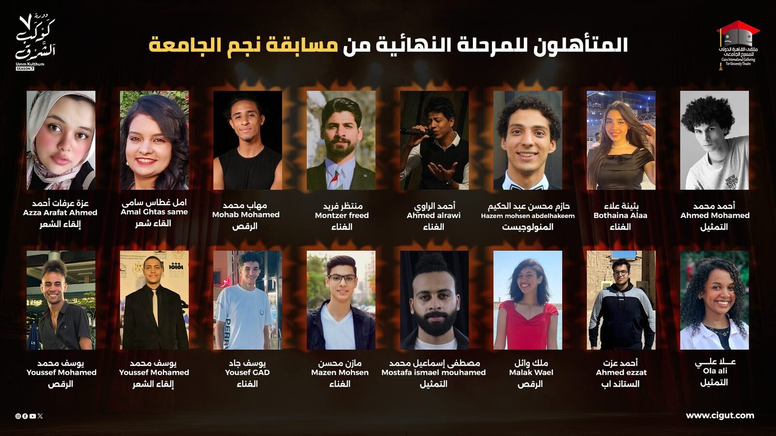 المتأهلون لنهائي نجم الجامعة